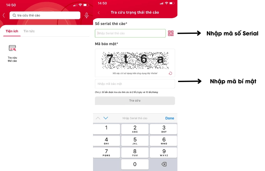 Tra cứu mã thẻ cao để hỗ trợ lấy lại tiền nạp nhầm Viettel