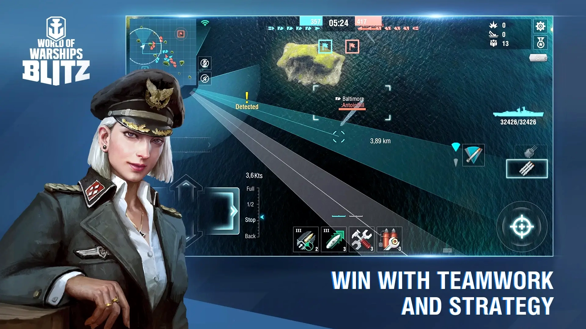 Trận chiến hải quân khốc liệt trong World of Warships Blitz Mod APK