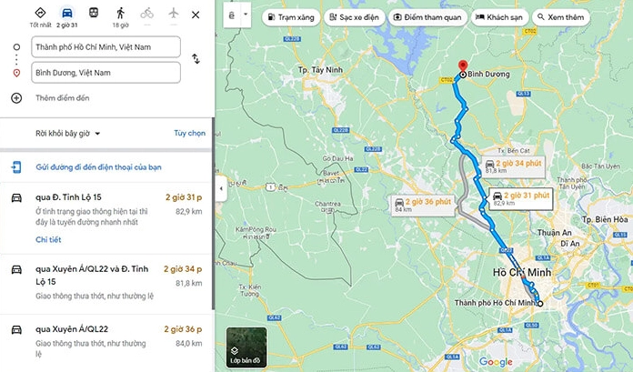 Từ TPHCM đến Bình Dương bao nhiêu km