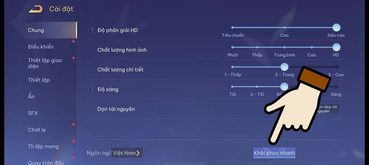 Tùy chỉnh giao diện nhân vật