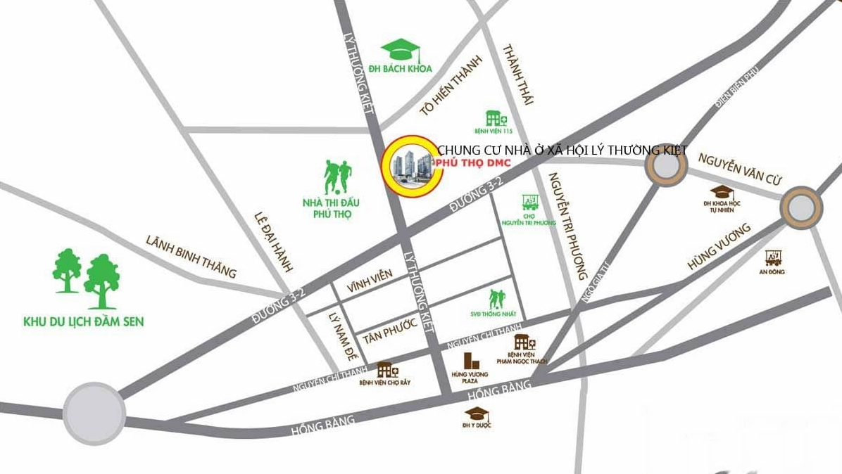 Vị trí chiến lược của dự án nhà ở xã hội Lý Thường Kiệt